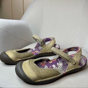 Keen MaryJanes Comfort Cushion Flats Burlap Closed Toe Sz 10